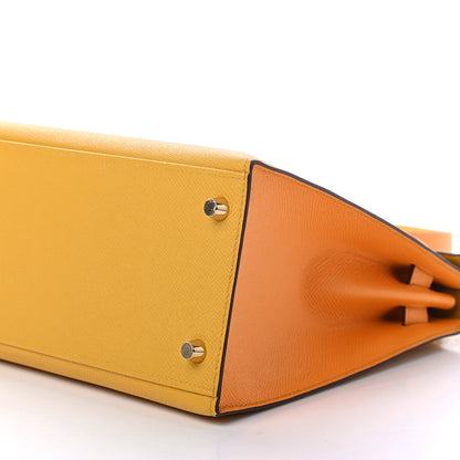 Hermes Epsom Horseshoe Kelly Sellier 28 Jaune Ambre Jaune D'Or 8 of 10