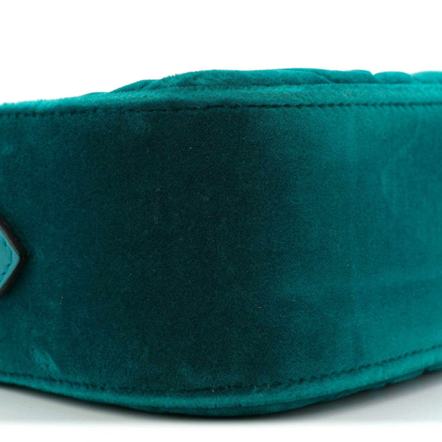 Gucci Velvet Matelasse Small GG Marmont Chain Shoulder Bag Pavone Cyan 9 of 10