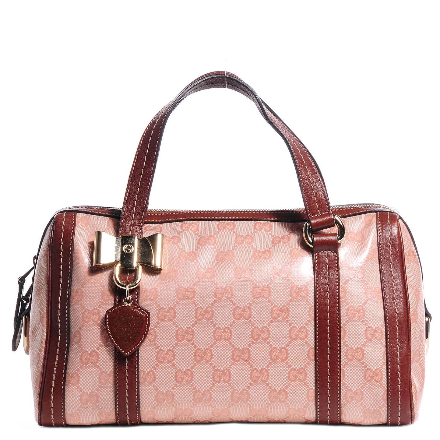 Crystal Monogram Medium Duchessa Boston Bag Pink
