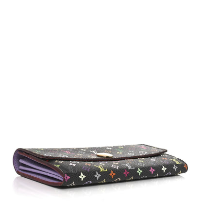 Louis Vuitton Monogram Multicolor Sarah Wallet Black Violet 4 of 9