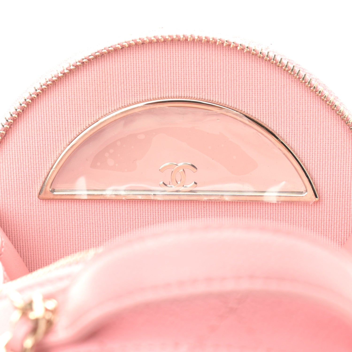 Chanel Caviar Quilted Round Handle With Care Vanity With Chain Pink 8 of 14