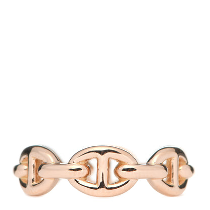 Hermes 18K Rose Gold PM Chaine D'Ancre Enchainee Ring 53 6.25 3 of 6