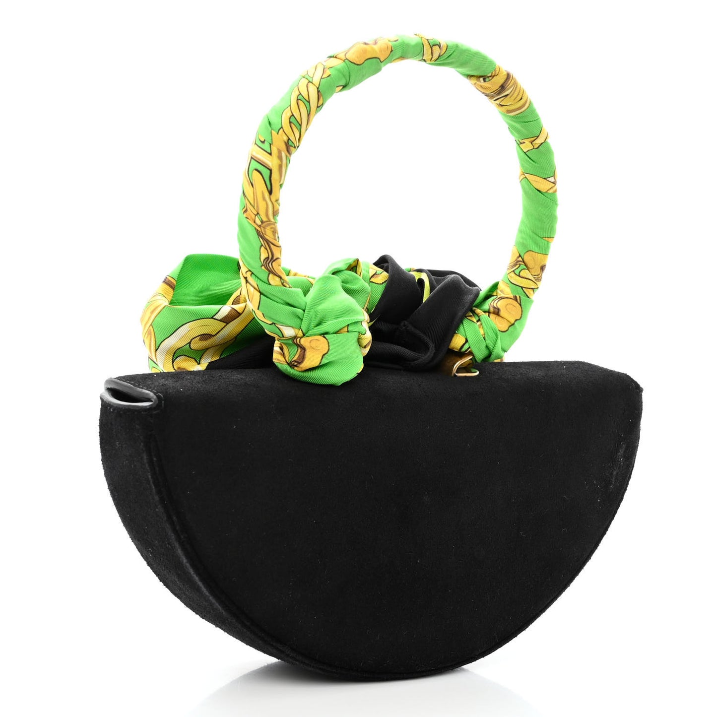 Suede Opera Clutch Bag Black