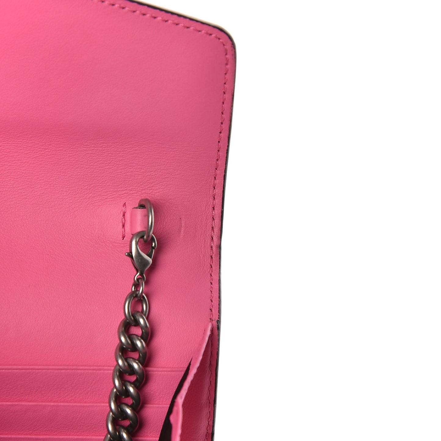 Suede Mini Dionysus Chain Wallet Pink Tropical Flower