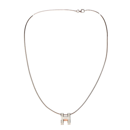 Hermes Lacquered Rose Gold Pop H Pendant Necklace White 3 of 8