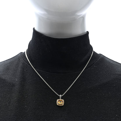 David Yurman Sterling Silver 18K Yellow Gold Diamond Citrine Yellow Sapphire 7mm Petite Albion Necklace 2 of 5
