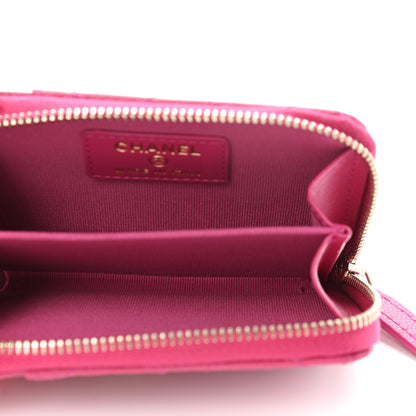 Chanel Caviar Quilted Zip Card Holder Fuchsia 5 of 8