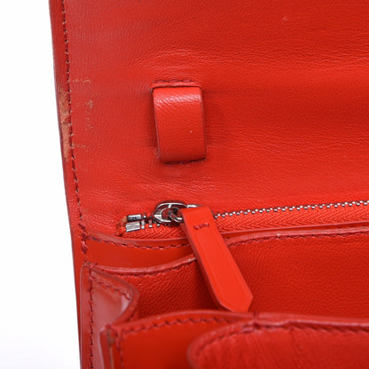 Celine Spazzolato Calfskin Classic Box Medium Flap Vermillion 9 of 10