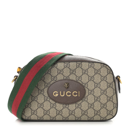 Gucci GG Supreme Monogram Web Neo Vintage Shoulder Bag Beige New Acero Crop 1 of 10