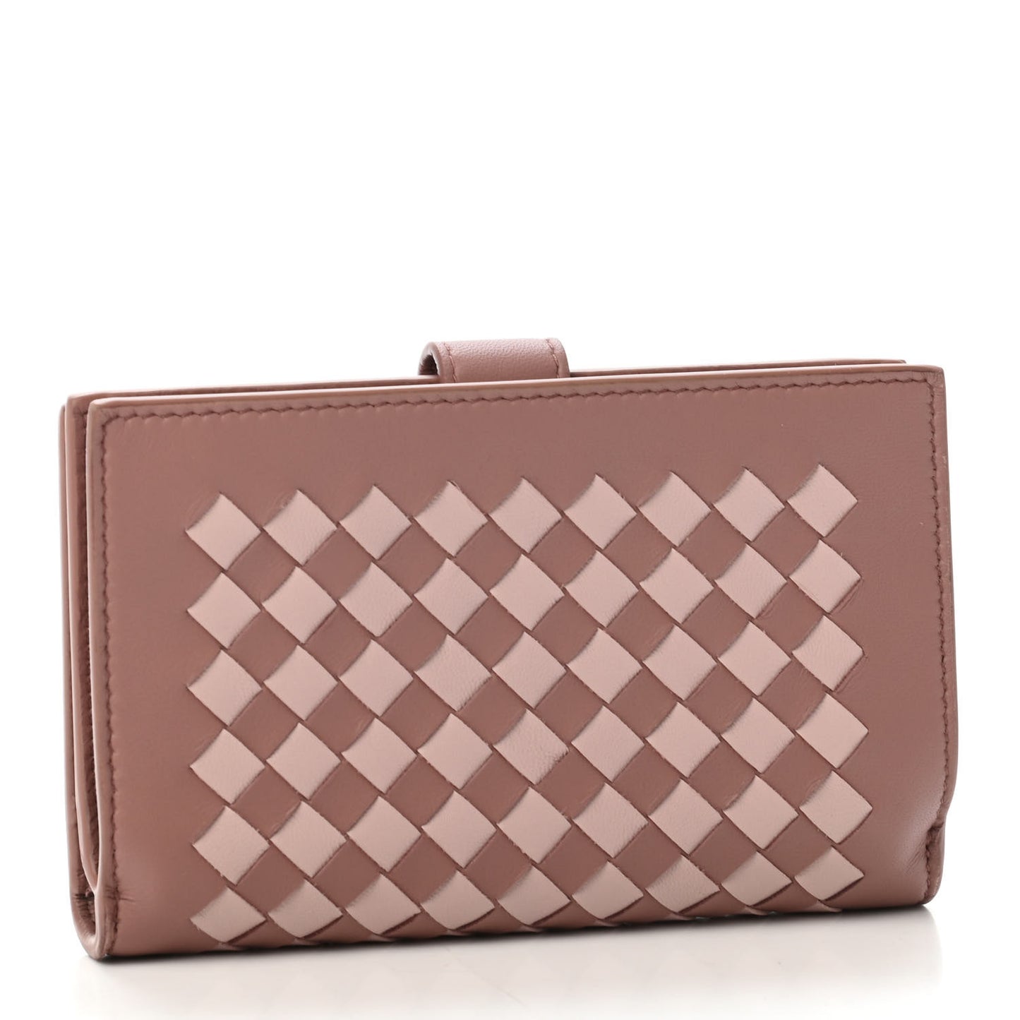 Nappa Intrecciato Continental Wallet Deco Rose Quartz