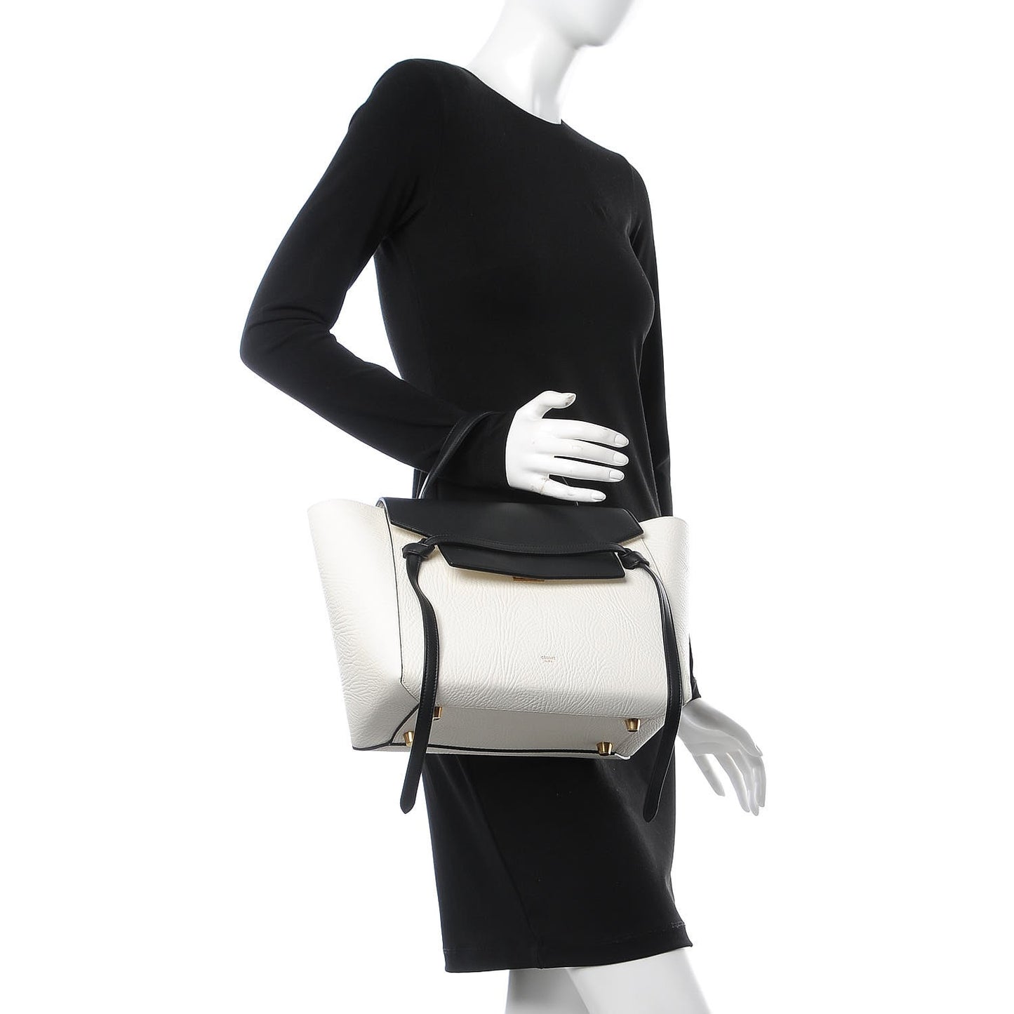 Elephant Calfskin Mini Belt Bag White