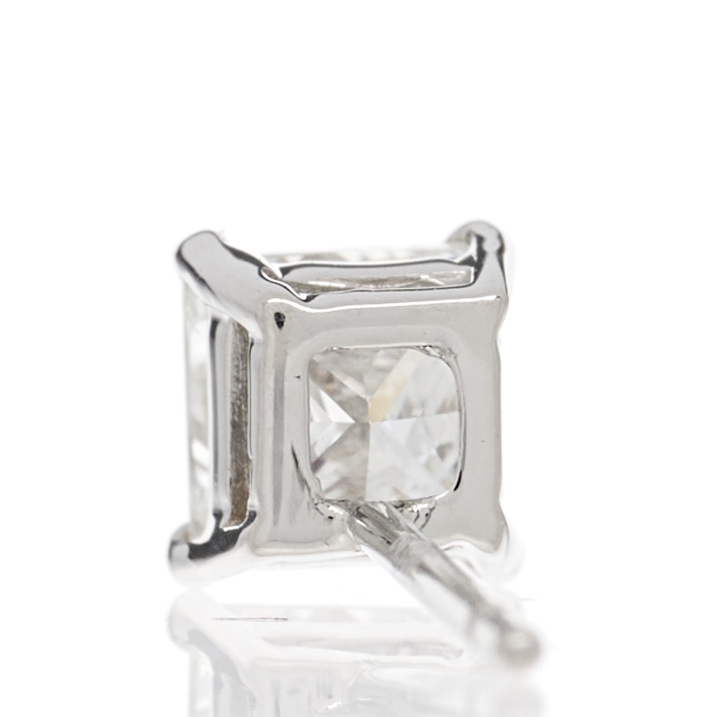 Platinum Diamond .61ct Princess Cut Solitaire Earrings