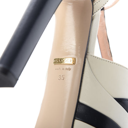Gucci Calfskin Angel T-Strap Platform High Heel Pumps 35 Black 8 of 9