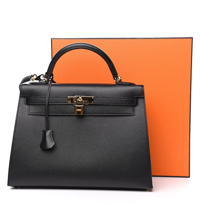 Hermes Epsom Kelly Sellier 32 Black 8 of 9