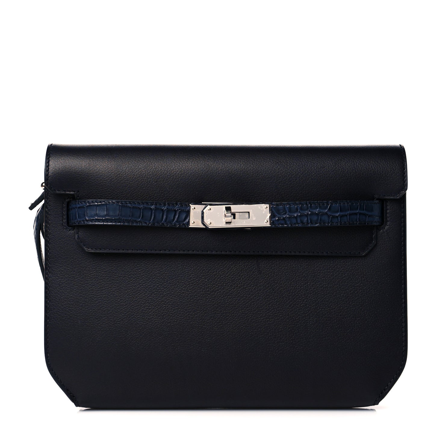 Evergrain Matte Alligator Kelly Depeches 25 Pouch Black Bleu Nuit