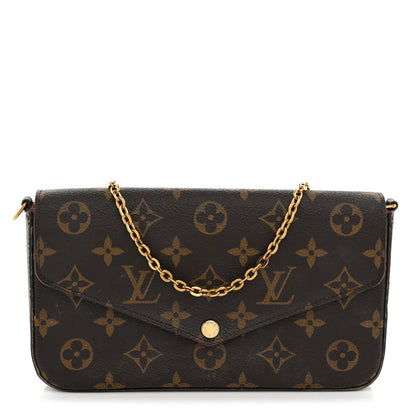 Louis Vuitton Monogram Pochette Felicie Chain Wallet Fuchsia 1 of 10