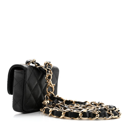 Chanel Caviar Quilted Mini Chain Belt Bag Black 2 of 9