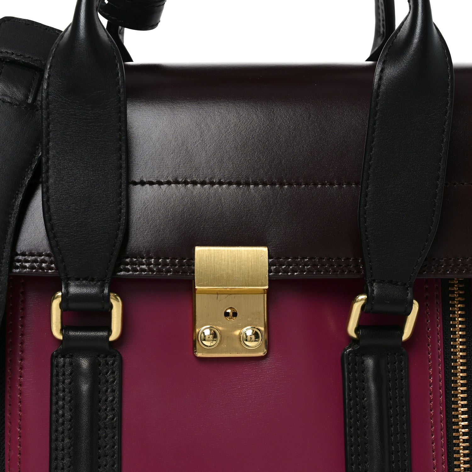 3.1 Phillip Lim Smooth Calfskin Medium Pashli Satchel Berry Black