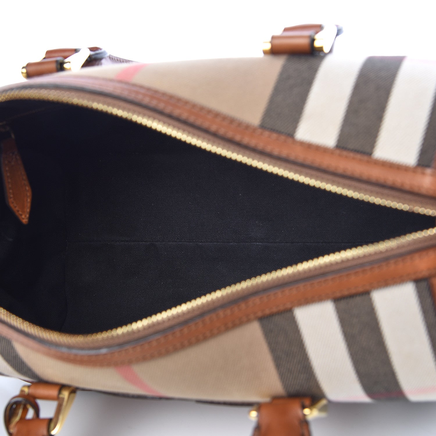 Burberry House Check Medium Alchester Bowling Bag Tan 6 of 23