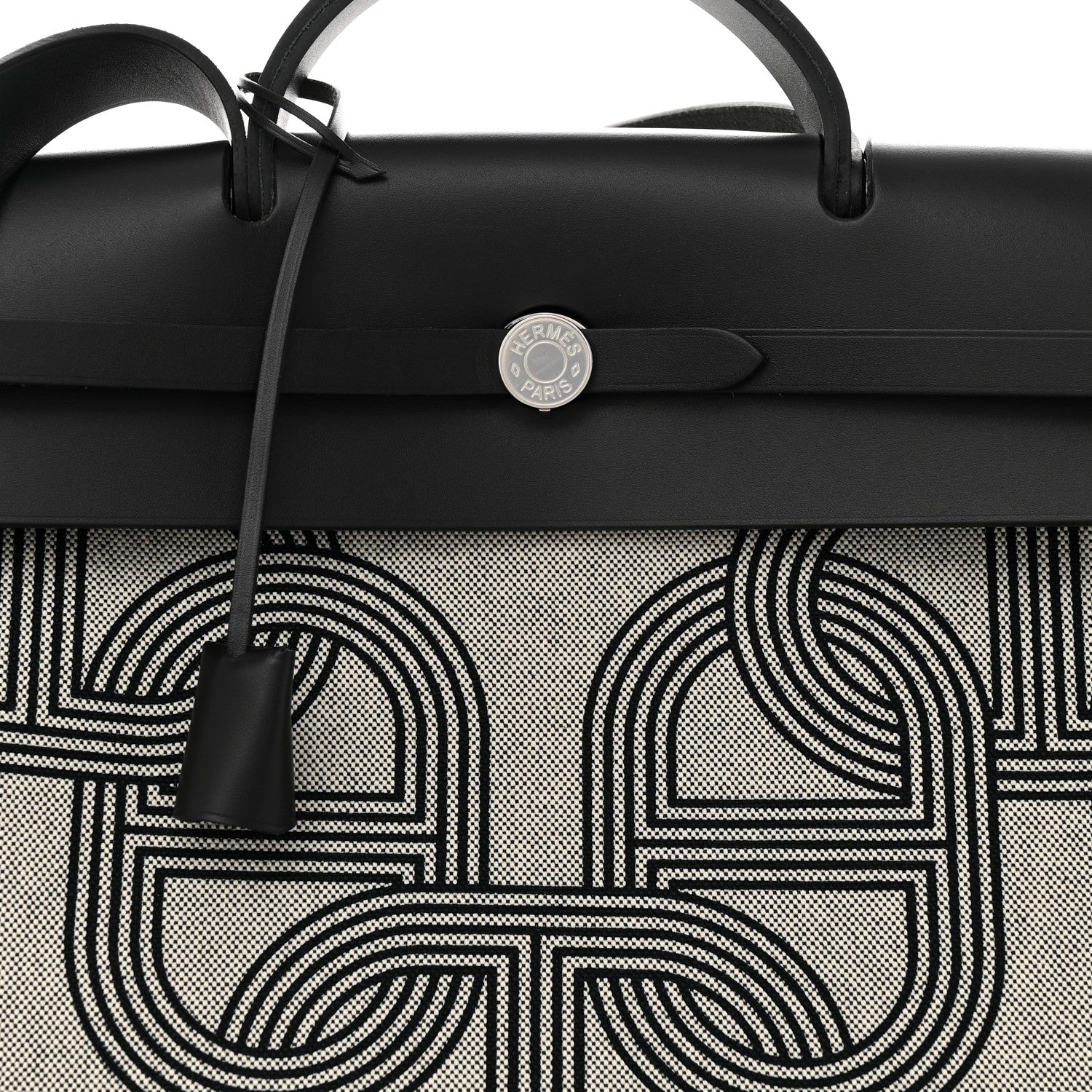 Hermes H Plume Canvas Vache Hunter Circuit Herbag Cabin Zip Retourne 50 Black Ecru 9 of 13