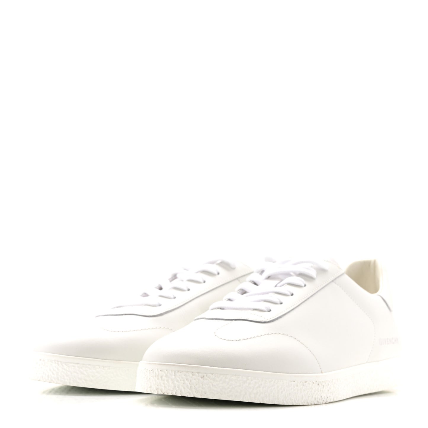 Calfskin Logo Debossed Town Sneakers 43 White