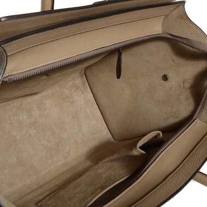 Celine Drummed Calfskin Mini Luggage Dune 5 of 9