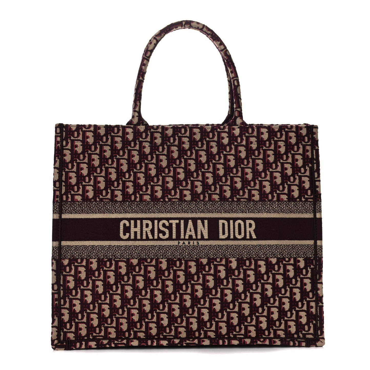 Oblique Large Book Tote Burgundy Multicolor
