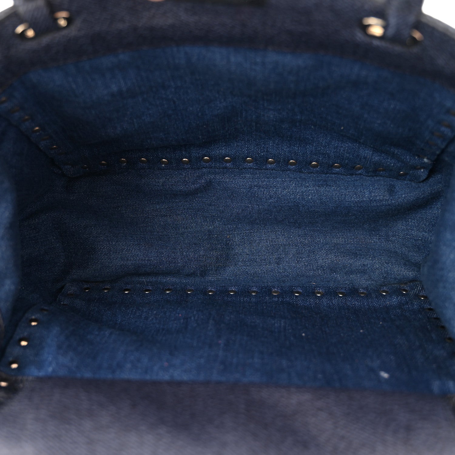 Valentino Garavani Denim Butterfly Embroidered Small Rockstud Tote Light Denim Multicolor 5 of 12