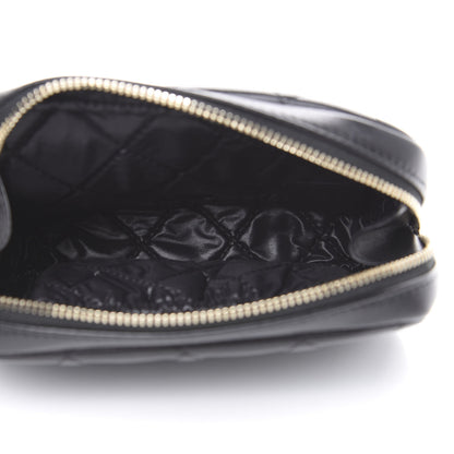 Chanel Lambskin Quilted Small Curvy Pouch Cosmetic Case Black 4 of 9