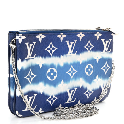 Louis Vuitton Monogram Giant Escale Double Zip Pochette Blue 3 of 11