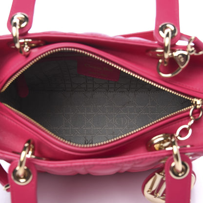 Christian Dior Lambskin Cannage Medium Lady Dior Fuchsia 4 of 8