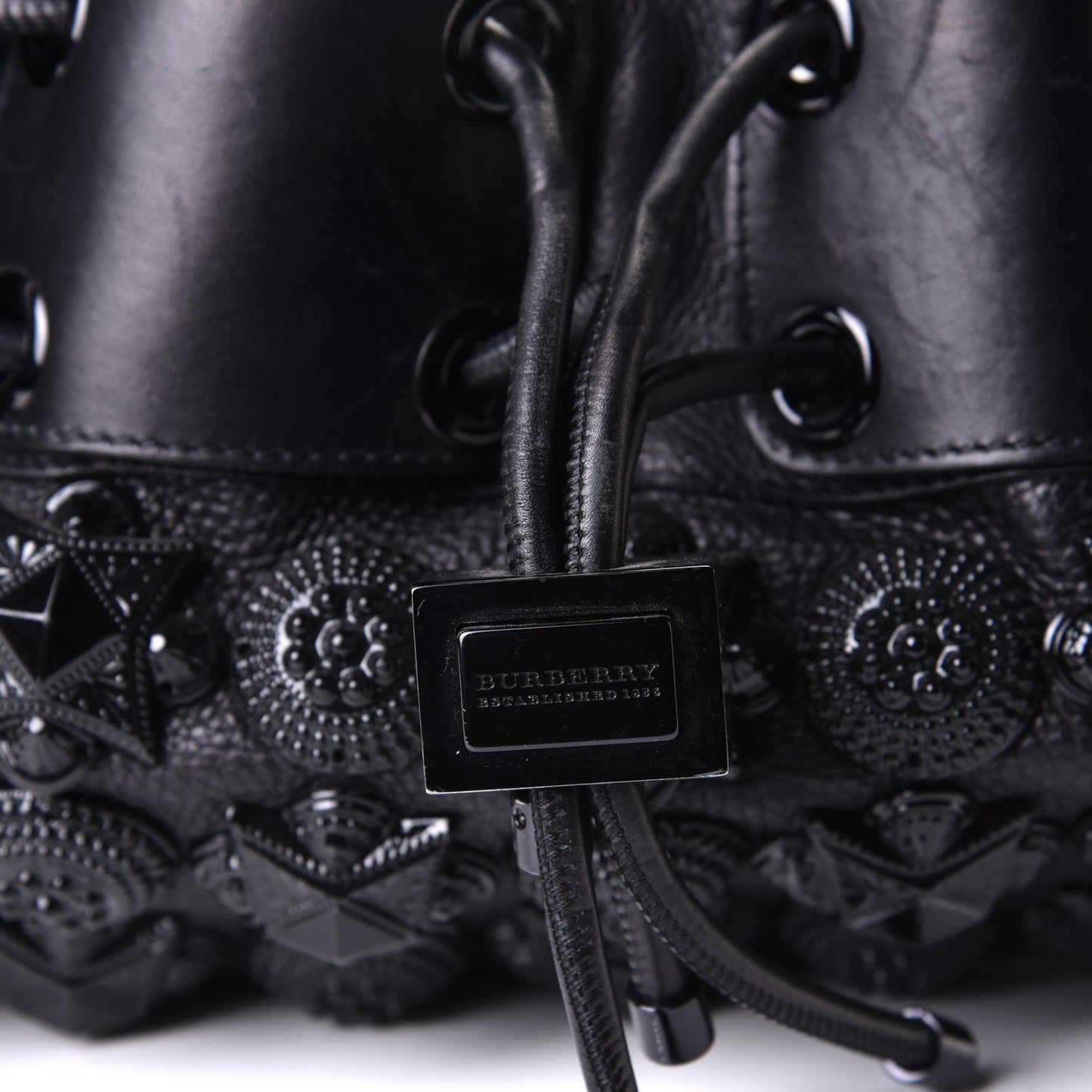 Calfskin Mason Warrior Studded Hobo Black