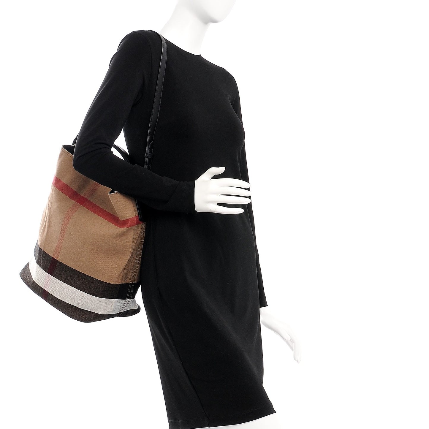 Canvas Mega Check Medium Ashby Hobo Black