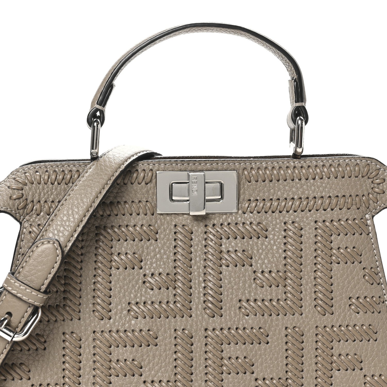 Fendi Cuoio Romano Nappa Intreccio FF Small Peekaboo I SEE U Corda 8 of 10