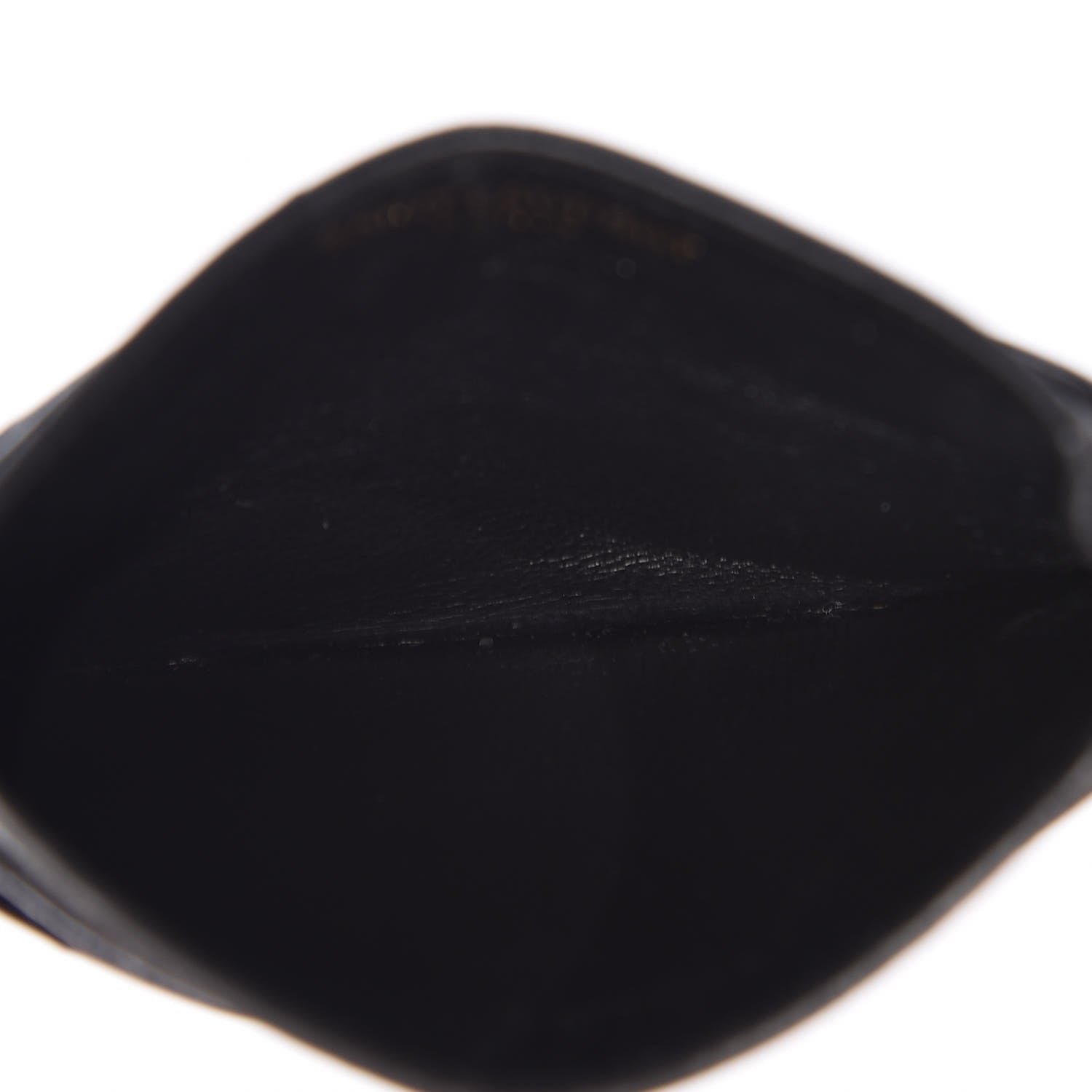 Saint Laurent Grain De Poudre Matelasse Chevron Monogram Credit Card Case Black 5 of 12