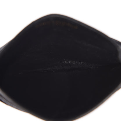 Saint Laurent Grain De Poudre Matelasse Chevron Monogram Credit Card Case Black 5 of 12