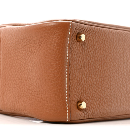 Hermes Taurillon Clemence Mini Lindy 20 Gold 9 of 13