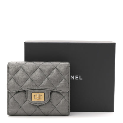 Chanel Metallic Calfskin Quilted Reissue Flap Card Holder Wallet Dark Grey 8 of 8