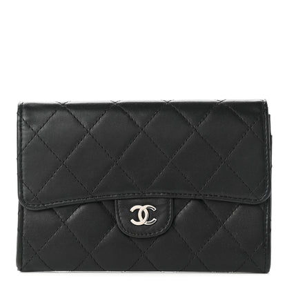 Chanel Lambskin Quilted Small Flap Wallet Black 1 of 8