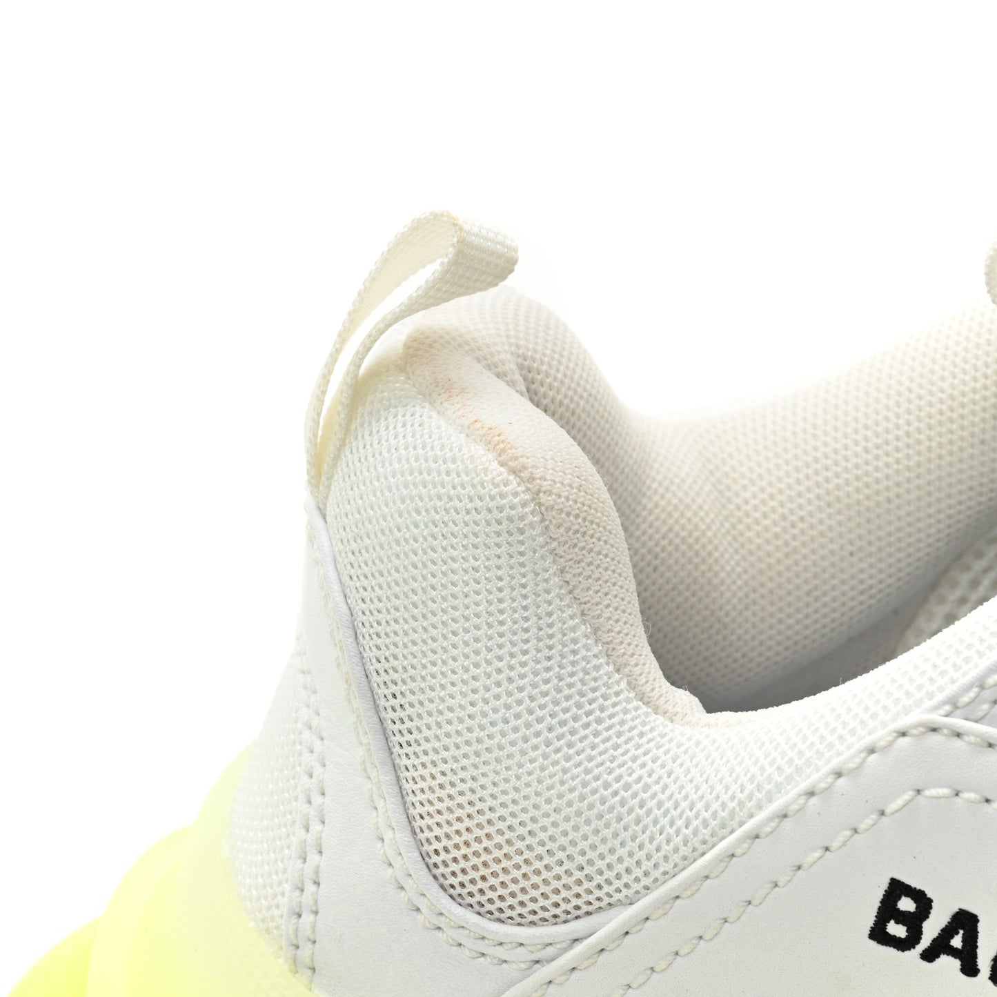 Fabric Mesh Clear Sole Fluo Womens Triple S Sneakers 40 White Fluo Yellow
