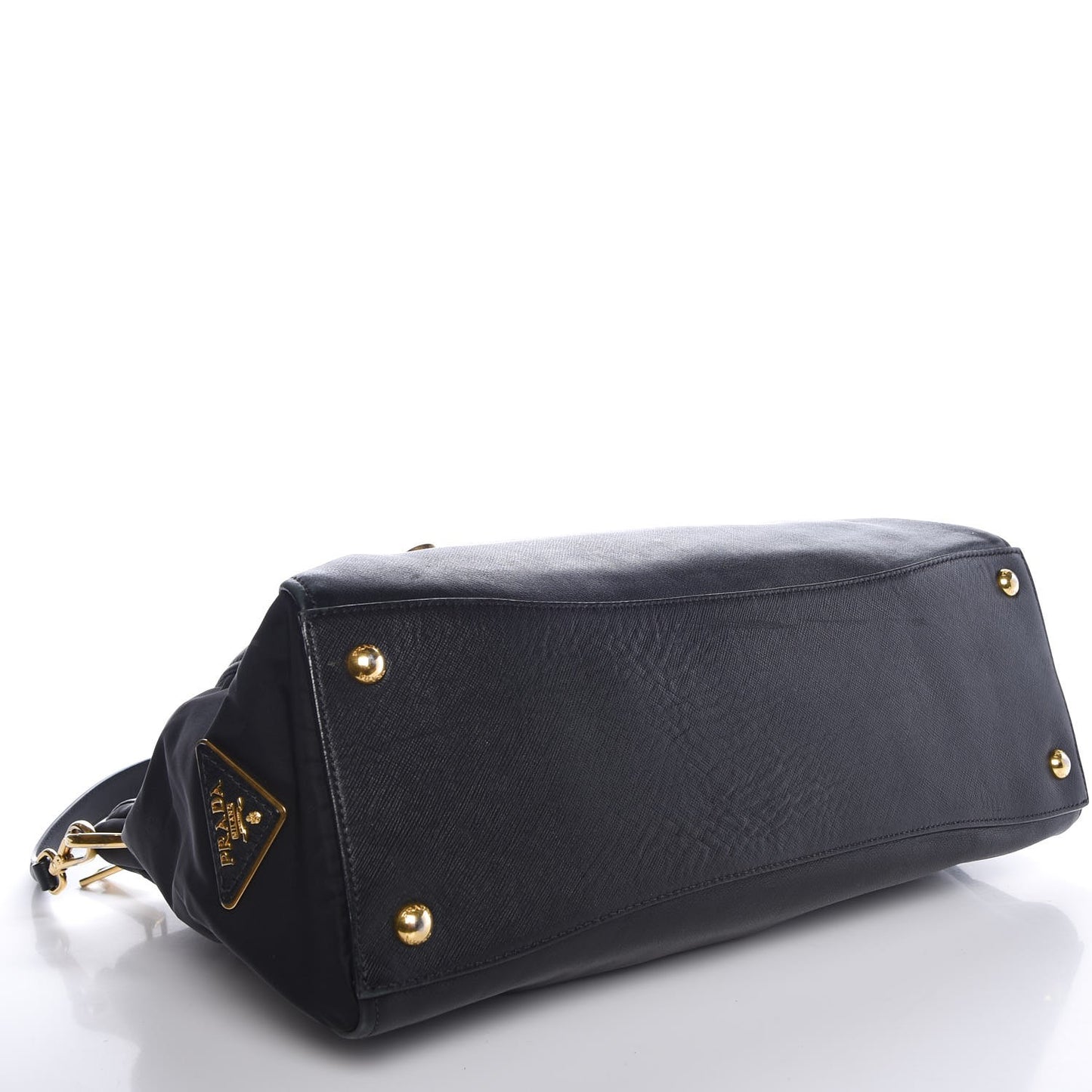 Calfskin Tessuto Nylon Tote Black