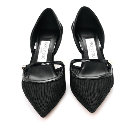 Jimmy Choo Mesh Patent Carolyn 60 Pumps 36.5 Black 3 of 9