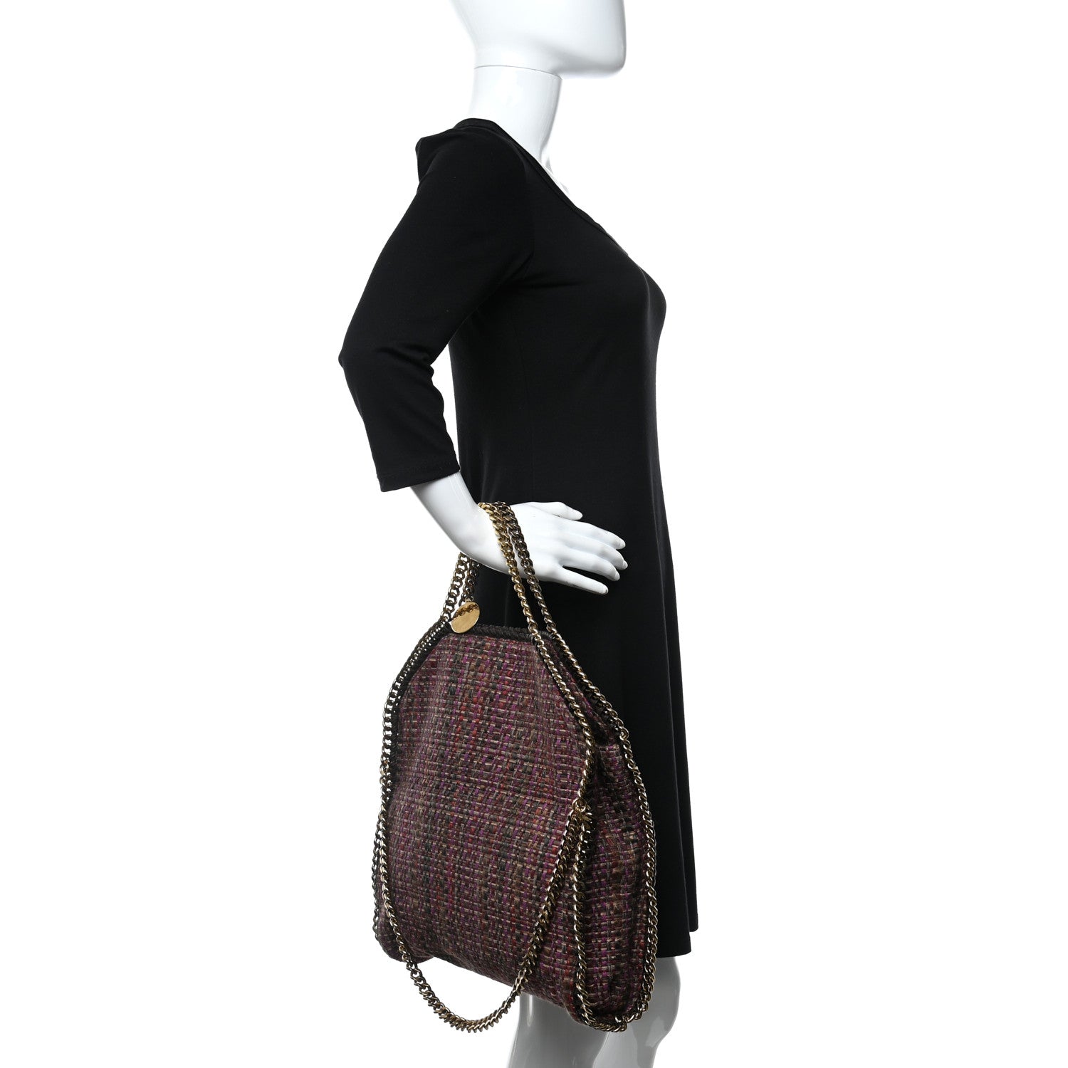 Stella McCartney Metallic Woven Boucle Fold Over Falabella Tote Multicolor 3 of 10