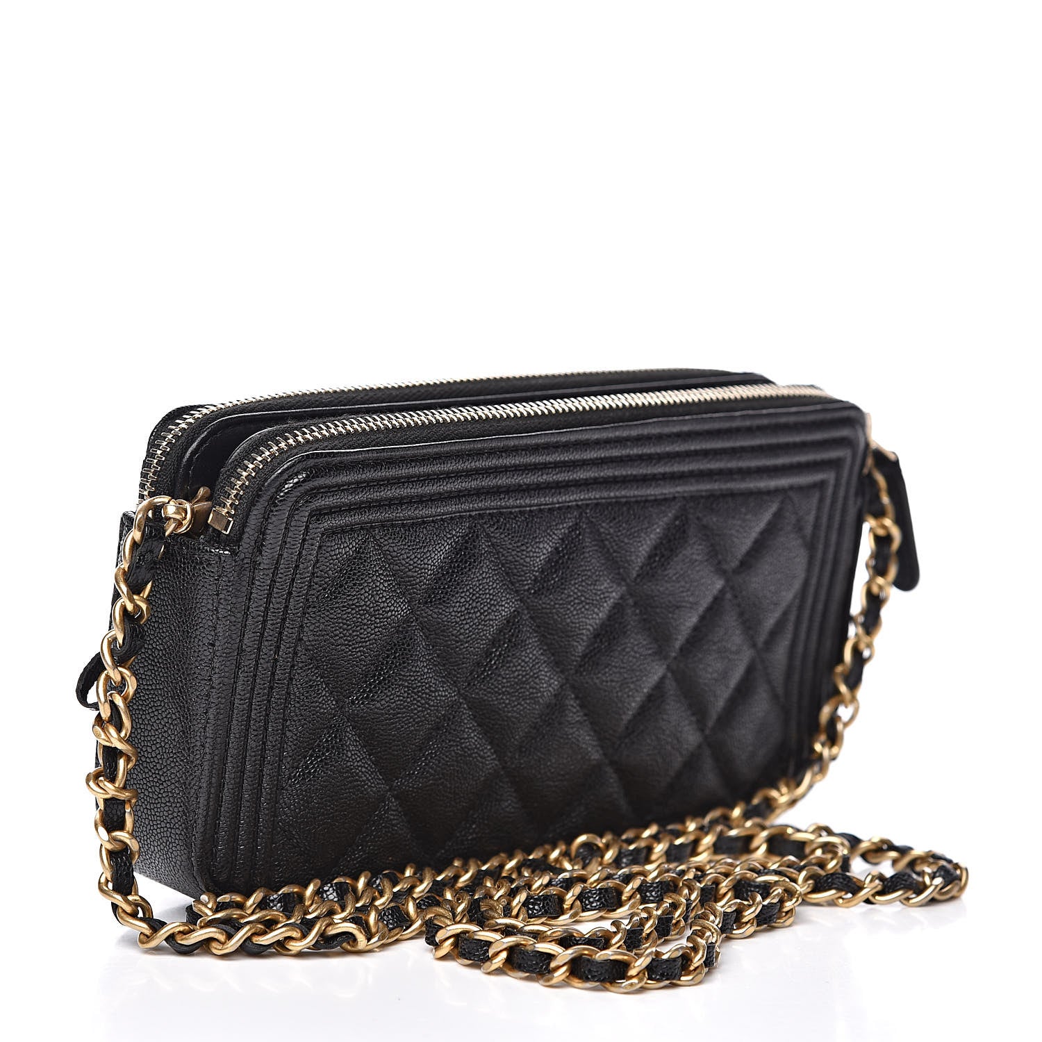 Chanel Caviar Quilted Small Boy Clutch With Chain Black 3 of 15