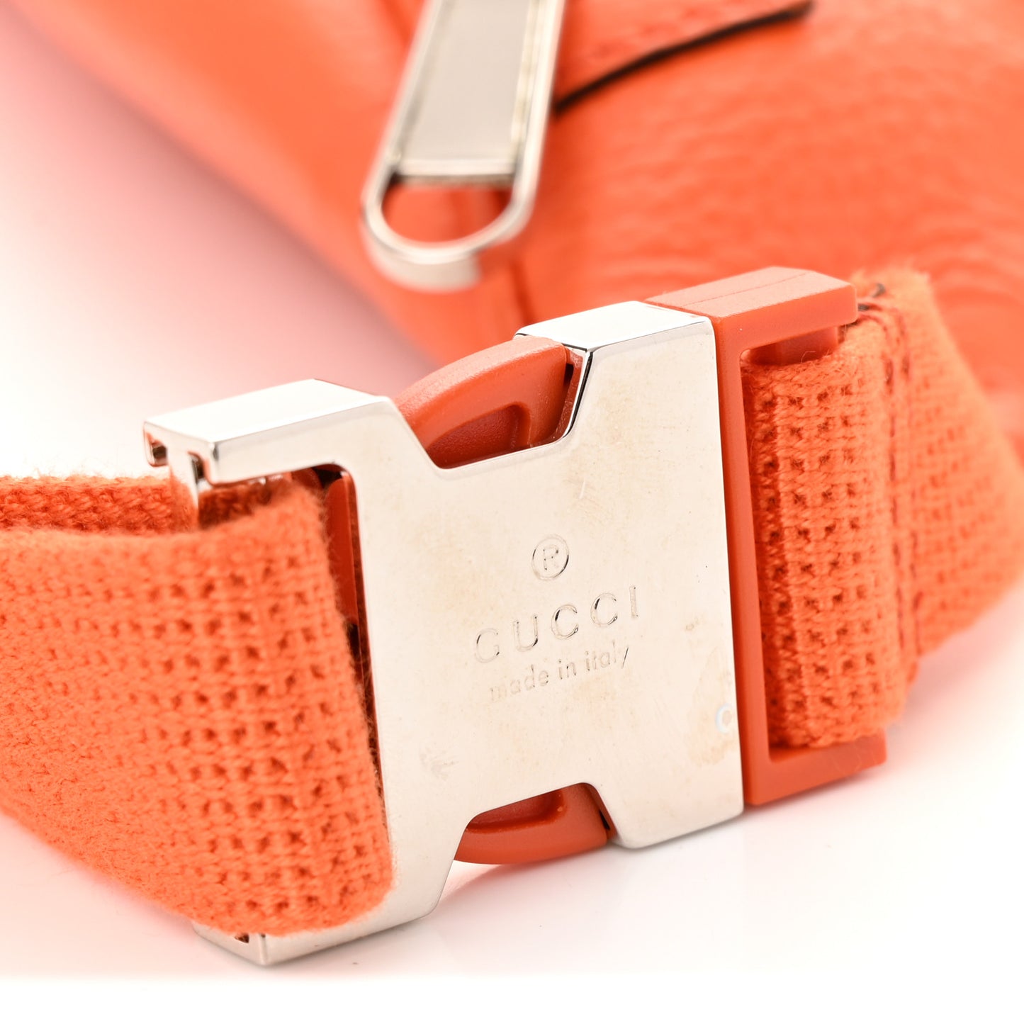 Piuma Calfskin Jumbo GG Embossed Small Belt Bag Good Orange