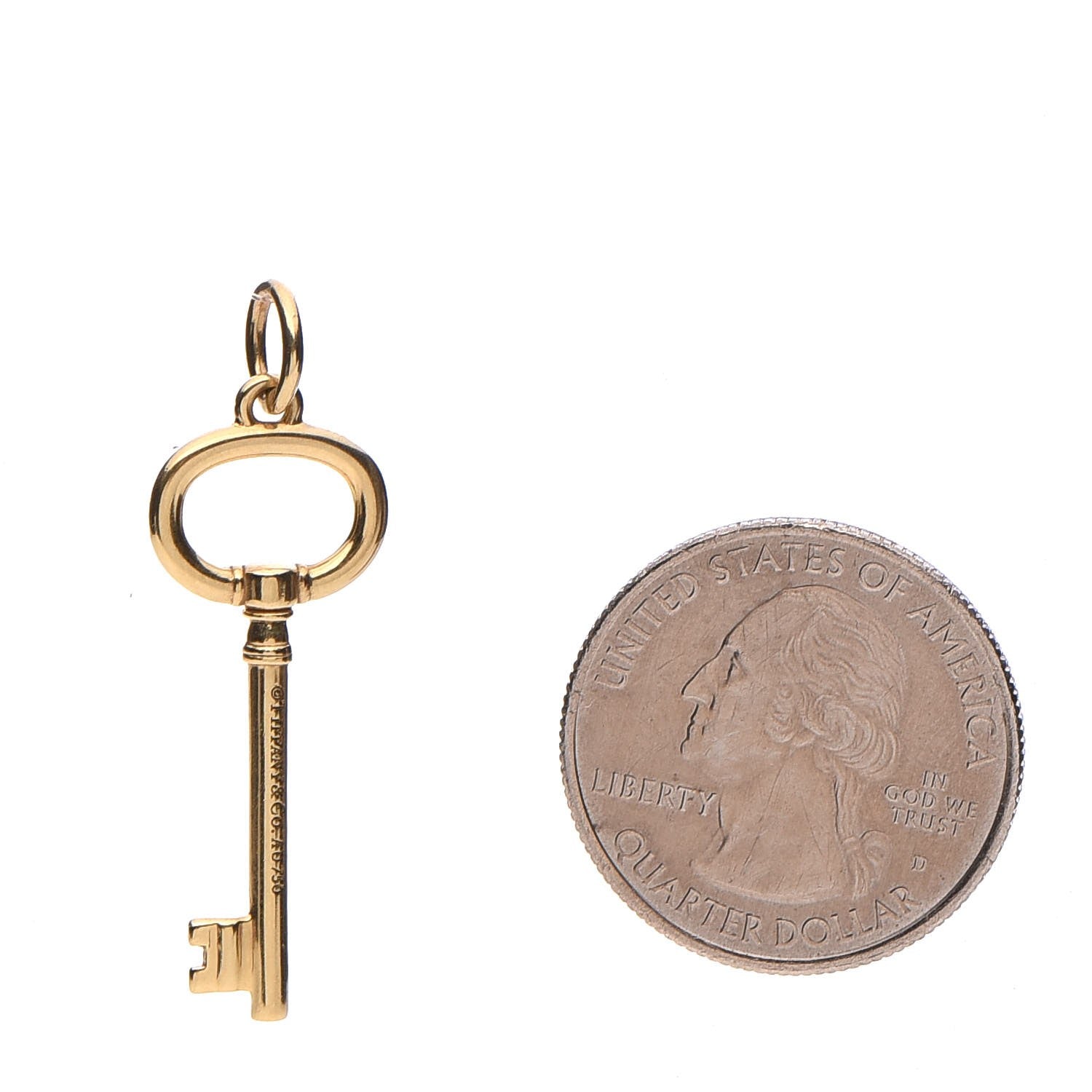Tiffany 18K Yellow Gold Key Pendant 2 of 4