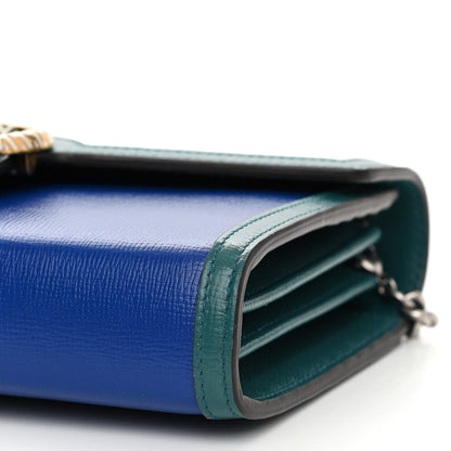 Gucci Azalea Calfskin Enamel Mini Dionysus Chain Wallet Imperial Blue Pavone Off White 10 of 10
