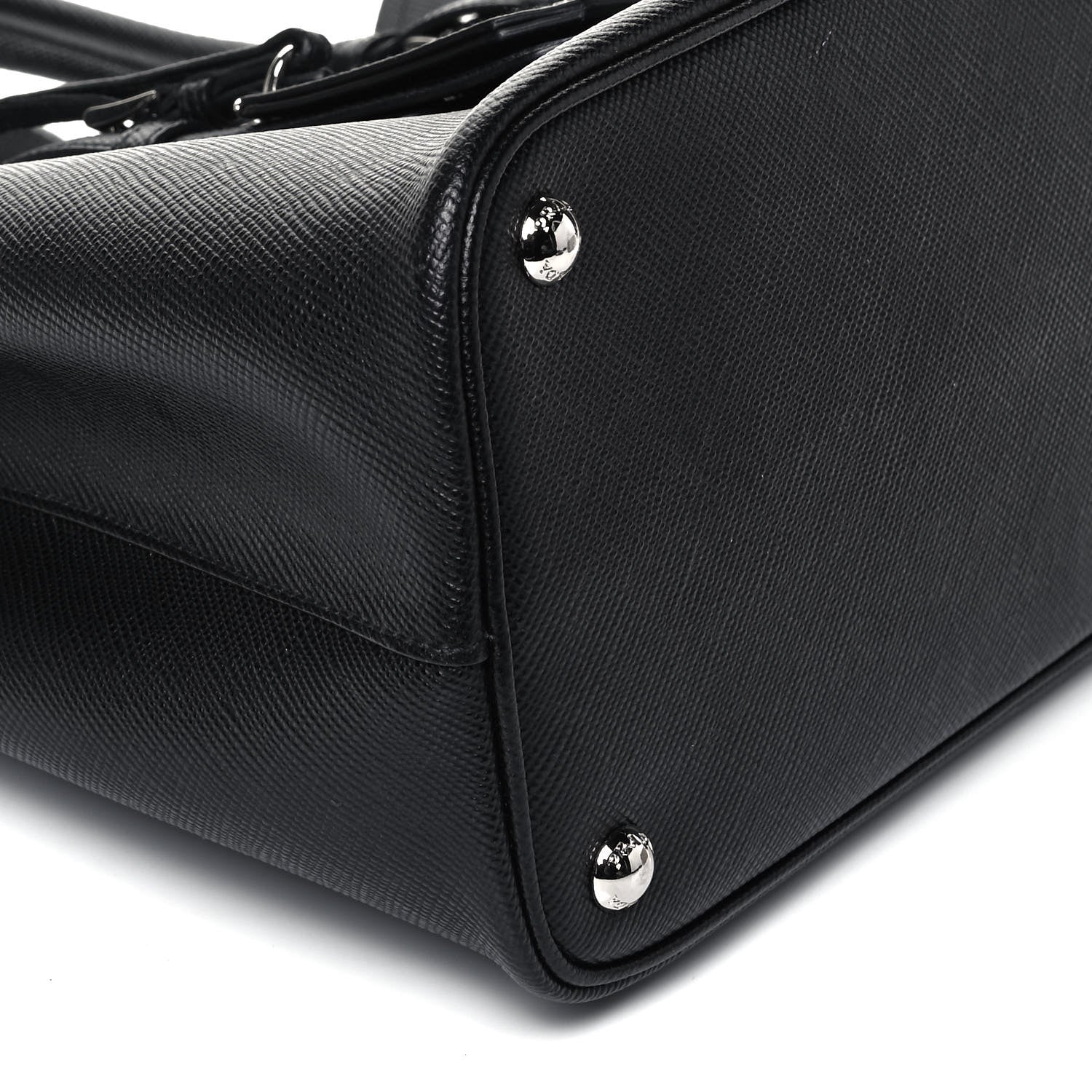 Prada Saffiano Cuir Medium Double Bag Black Fuoco 8 of 9