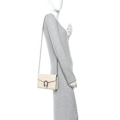 Gucci Dollar Calfskin Mini Dionysus Chain Wallet Mystic White 2 of 11
