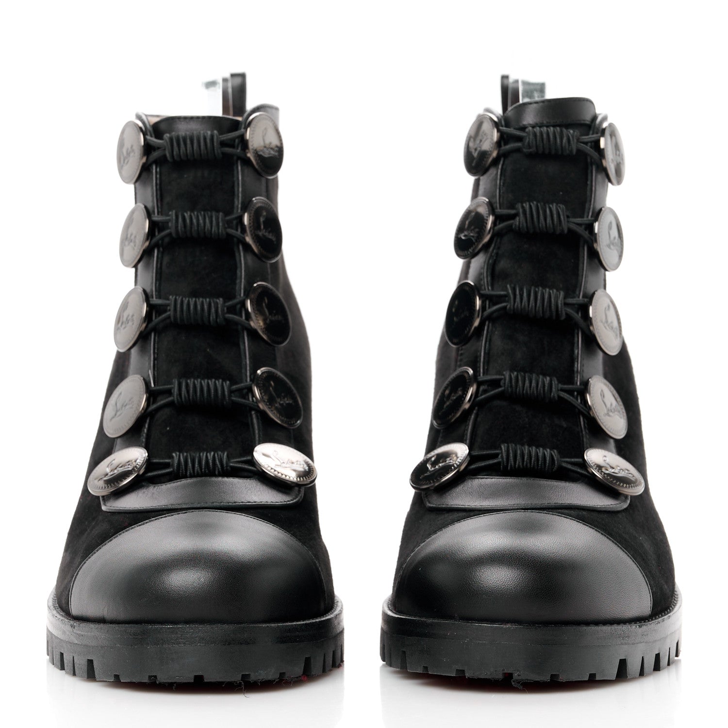 Christian Louboutin Calfskin Suede Alphabouton 70 Boots 38.5 Black 2 of 10